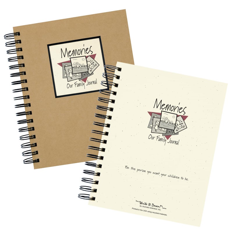 Write it Down series by Journals Unlimited, Guided Journal, Memories, Our Family Journal, Full-size 7.5"x 9", Kraft Hard Cover, Made in USA - Image 2